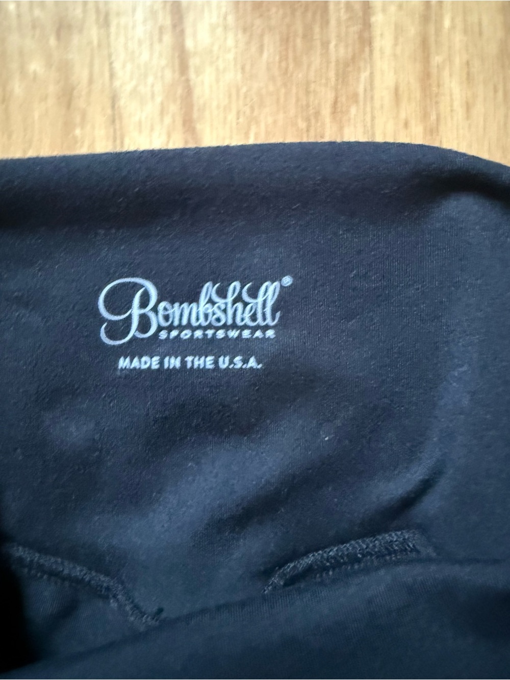 Bombshell Sportswear Black and White Leggings with Blue Stripes size M - Picture 4 of 5